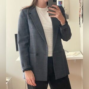 Reformation wool checkered blazer